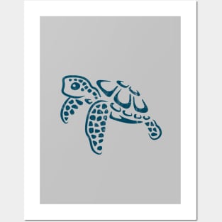 Casual Funny Cute Sea Turtle Ocean Tortoise Posters and Art